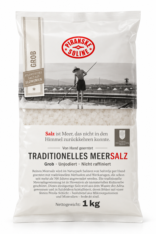 Piranske Soline Traditionelles Meersalz grob 1 kg