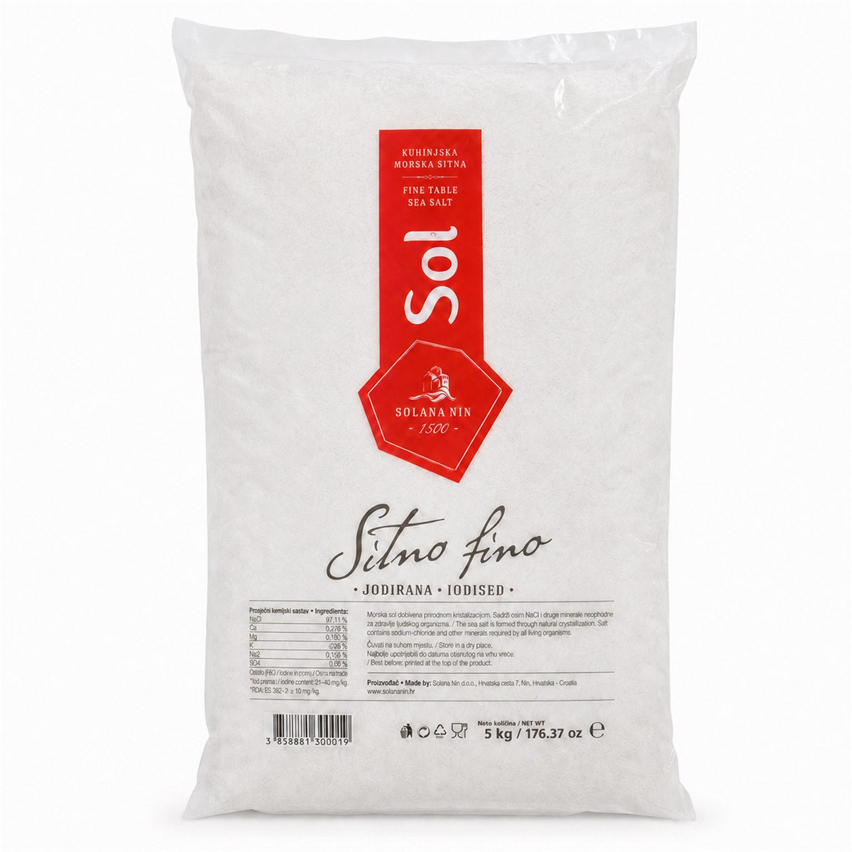 Traditionelles Meersalz, fein, 5 kg